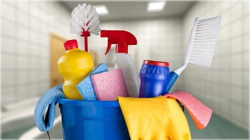 Professional office cleaning in a modern workplace