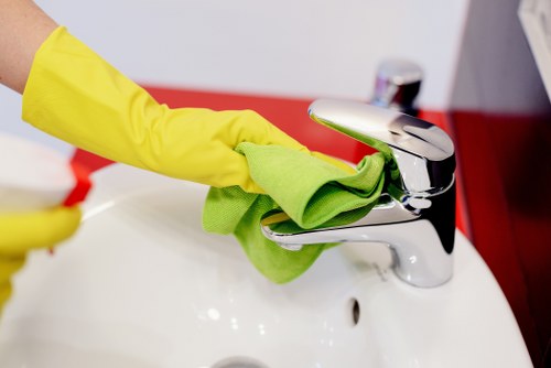 Mattress cleaning process on a bedroom bed surface