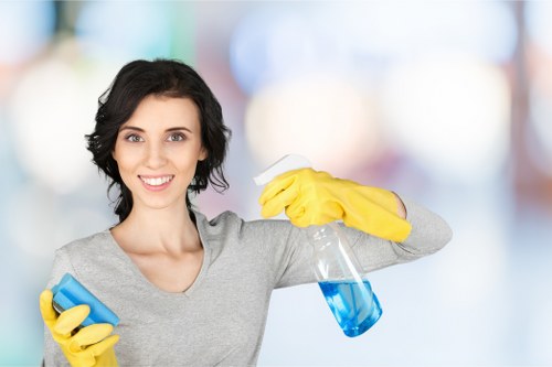 Bathroom move out cleaning with scrubbed tiles and fixtures