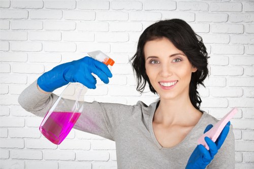 Bathroom being deep cleaned for an Airbnb turnover